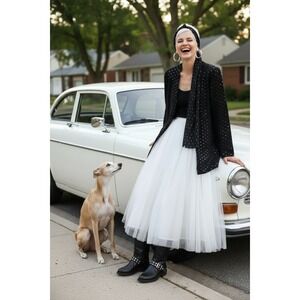 Vintage St John Marie Gray Black Knit Sequin Cardigan with Matching Scarf